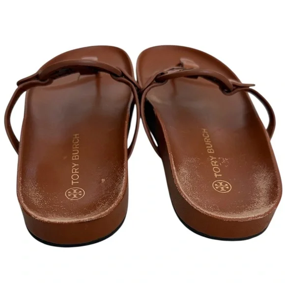 Tory Burch Brown Leather Logo Sandals. Womens size 8. - Picture 5 of 8
